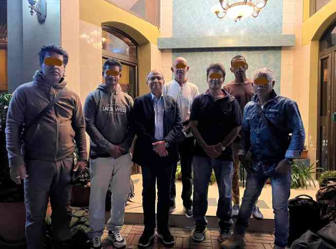 එරිත්‍රියාවේ වසරක කාලයක් රඳවාගෙන සිටි ශ්‍රී ලාංකික නාවික ආරක්ෂකයින් හය දෙනා නිදහස් කෙරේ