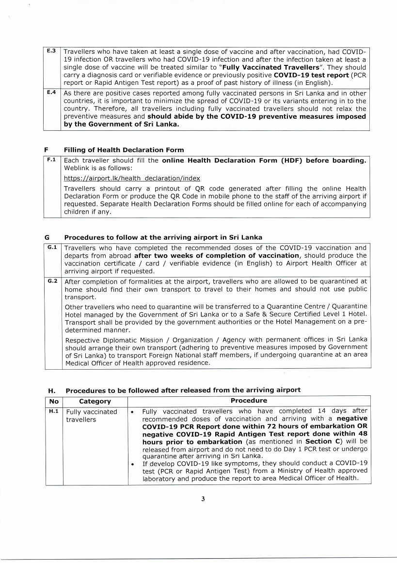 Quarantine measures for travellers arriving from overseas during the pandemic of COVID 19 Page 03