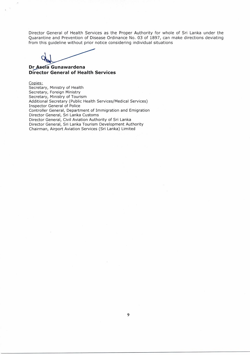 Quarantine measures for travellers arriving from overseas during the pandemic of COVID 19 Page 09